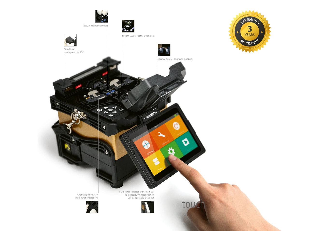 View 8 Pro splicer: Device features overview